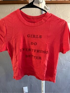 Future State Red Graphic Crop Tee - Girls Do Everything Better